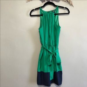 Express Green & Navy Dress - Size Xs
